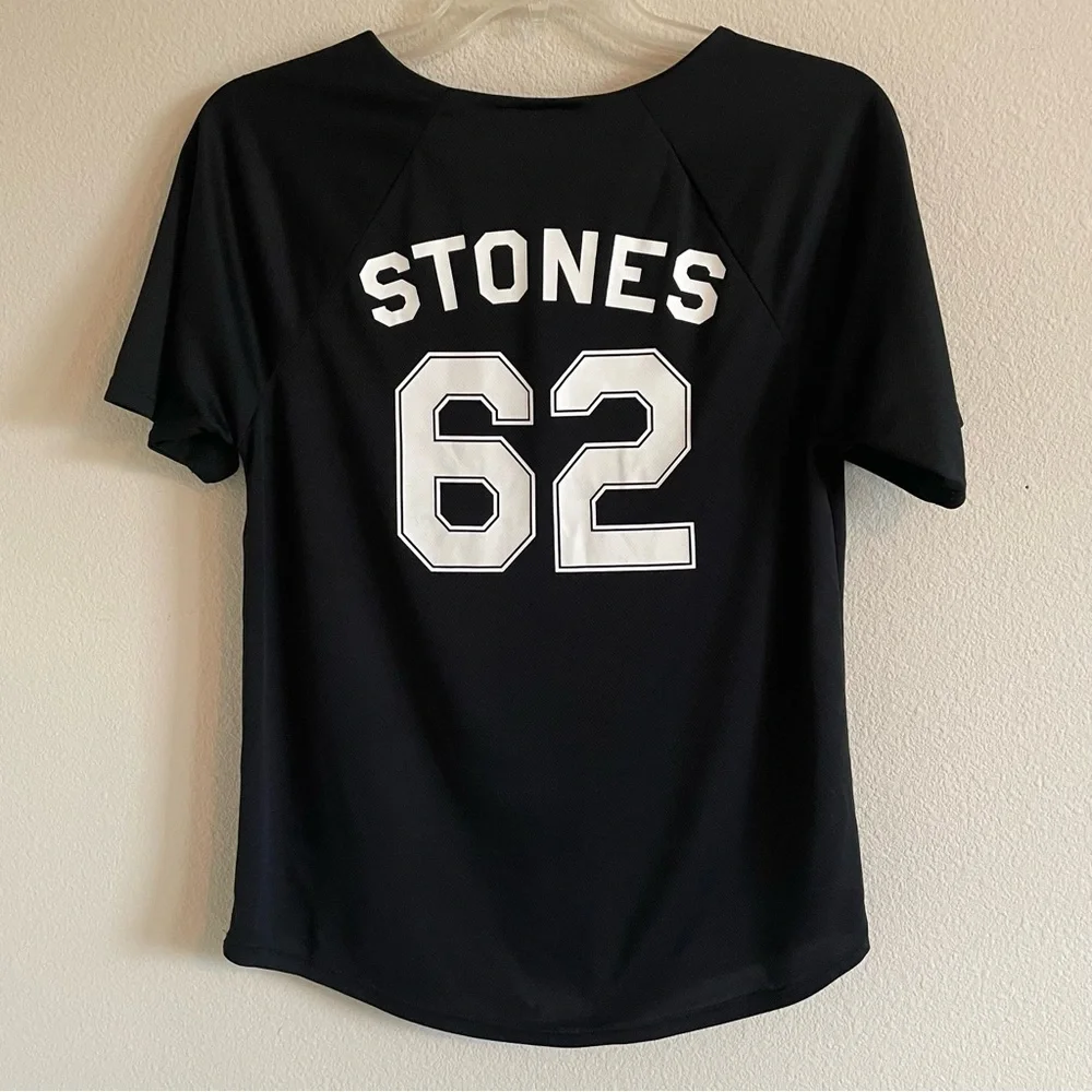 The Rolling Stones x Forever 21 Jersey Shirt Black Sz Medium - Picture 7 of 9
